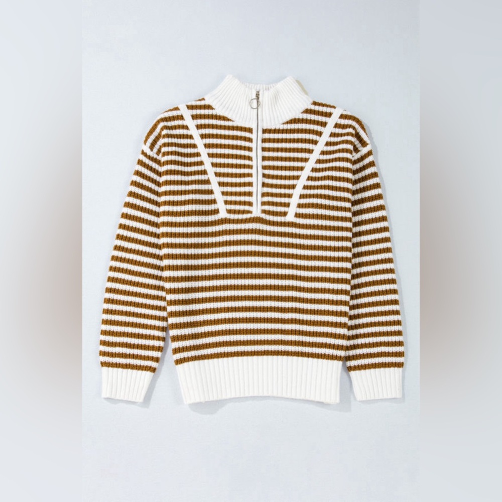 Elle quarter zip up drop shoulder sweater - Picture 3 of 4